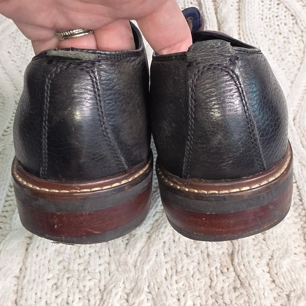 Cole Haan Williams Cap Toe Oxford Black Pebbled Soft Leather Mens 10M